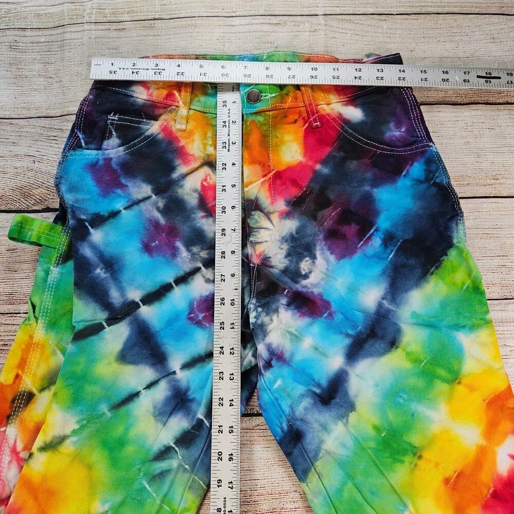 Dickies Men's Carpenter Painter Pants Custom Tie Dye Rainbow Workwear 30x30 - Picture 2 of 7